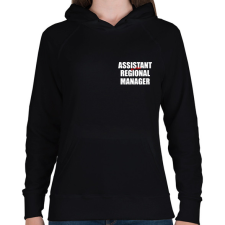 PRINTFASHION The Office - Assistant to the regional manager WHITE - Női kapucnis pulóver - Fekete női pulóver, kardigán