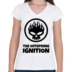 PRINTFASHION THE OFFSPRING IGNITION - Női V-nyakú póló - Fehér