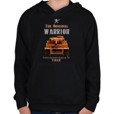 PRINTFASHION the original warrior tiger - Gyerek kapucnis pulóver - Fekete gyerek pulóver, kardigán