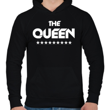 PRINTFASHION The Queen - Férfi kapucnis pulóver - Fekete férfi pulóver, kardigán