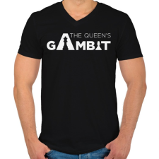 PRINTFASHION The Queen's Gambit logo - Férfi V-nyakú póló - Fekete férfi póló