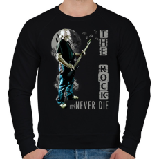 PRINTFASHION THE ROCK ITS NEVER DIE - Férfi pulóver - Fekete