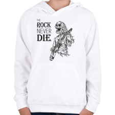 PRINTFASHION The rock never die - Gyerek kapucnis pulóver - Fehér gyerek pulóver, kardigán