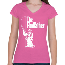 PRINTFASHION The Rodfather - Női V-nyakú póló - Rózsaszín női póló