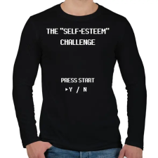 PRINTFASHION The "Self-Esteem" Game - Férfi hosszú ujjú póló - Fekete férfi póló