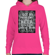 PRINTFASHION The solution - Női kapucnis pulóver - Fukszia női pulóver, kardigán