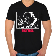 PRINTFASHION The Sopranos - Férfi V-nyakú póló - Fekete férfi póló