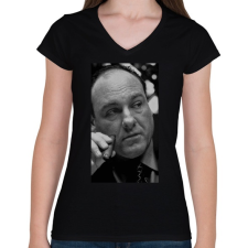 PRINTFASHION The Sopranos - Tony Soprano - Női V-nyakú póló - Fekete női póló