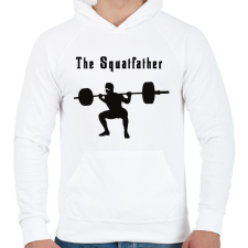 PRINTFASHION The squatfather - Férfi kapucnis pulóver - Fehér férfi pulóver, kardigán