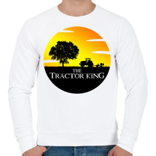 PRINTFASHION The Tractor King - Férfi pulóver - Fehér férfi pulóver, kardigán