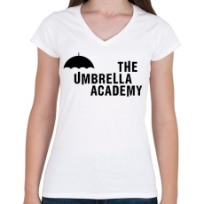 PRINTFASHION The umbrella academy - Női V-nyakú póló - Fehér
