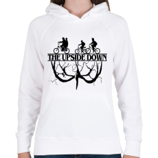 PRINTFASHION The upside down fekete - Női kapucnis pulóver - Fehér