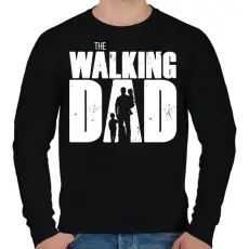 PRINTFASHION The walking dad - apa két gyerekkel - fehér - Férfi pulóver - Fekete