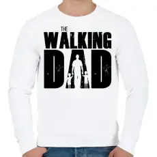 PRINTFASHION The walking dad - apa két gyerekkel - Férfi pulóver - Fehér