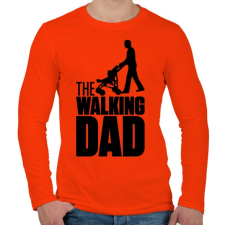 PRINTFASHION The Walking Dad - Férfi hosszú ujjú póló - Narancs férfi póló