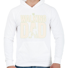 PRINTFASHION The walking dad - Férfi kapucnis pulóver - Fehér
