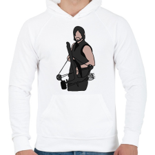 PRINTFASHION The Walking Dead - Daryl - Férfi kapucnis pulóver - Fehér férfi pulóver, kardigán