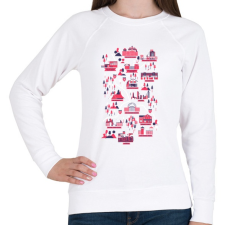 PRINTFASHION The walking dead map - Női pulóver - Fehér női pulóver, kardigán