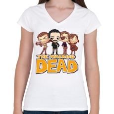 PRINTFASHION The Walking Dead - Női V-nyakú póló - Fehér