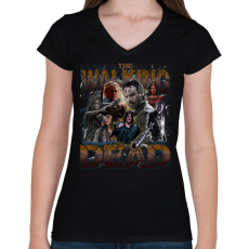 PRINTFASHION The Walking Dead vintage - Női V-nyakú póló - Fekete