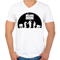 PRINTFASHION The Walking Drunk - Férfi V-nyakú póló - Fehér