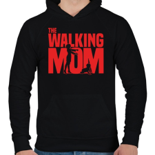 PRINTFASHION The Walking Mom - Férfi kapucnis pulóver - Fekete férfi pulóver, kardigán