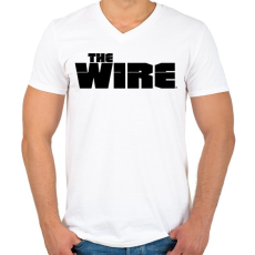 PRINTFASHION The Wire - Férfi V-nyakú póló - Fehér