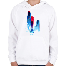 PRINTFASHION The wolf of the city - Gyerek kapucnis pulóver - Fehér gyerek pulóver, kardigán