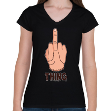 PRINTFASHION Thing - Női V-nyakú póló - Fekete női póló