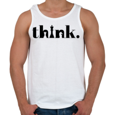 PRINTFASHION think. - Férfi atléta - Fehér atléta, trikó