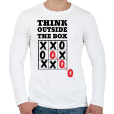 PRINTFASHION Think outside the box! - Férfi hosszú ujjú póló - Fehér