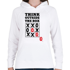 PRINTFASHION Think outside the box! - Női kapucnis pulóver - Fehér