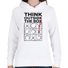 PRINTFASHION Think outside the BOX! - Női kapucnis pulóver - Fehér női pulóver, kardigán