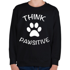 PRINTFASHION Think pawsitive - Gyerek pulóver - Fekete