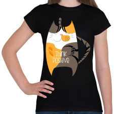 PRINTFASHION Think positive - Női póló - Fekete női póló