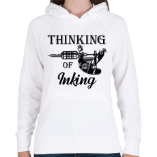 PRINTFASHION Thinking of inking - Női kapucnis pulóver - Fehér