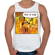 PRINTFASHION This is fine - Férfi atléta - Fehér