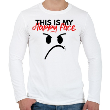 PRINTFASHION This is My happy face - Férfi hosszú ujjú póló - Fehér férfi póló