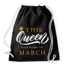 PRINTFASHION THIS QUEEN WAS BORN IN MARCH - Sportzsák, Tornazsák - Fekete