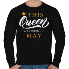 PRINTFASHION THIS QUEEN WAS BORN IN MAY - Férfi pulóver - Fekete férfi pulóver, kardigán