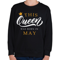 PRINTFASHION THIS QUEEN WAS BORN IN MAY - Gyerek pulóver - Fekete