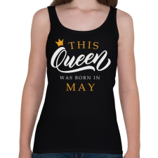 PRINTFASHION THIS QUEEN WAS BORN IN MAY - Női atléta - Fekete női trikó