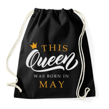 PRINTFASHION THIS QUEEN WAS BORN IN MAY - Sportzsák, Tornazsák - Fekete tornazsák