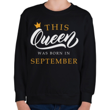 PRINTFASHION THIS QUEEN WAS BORN IN SEPTEMBER - Gyerek pulóver - Fekete gyerek pulóver, kardigán