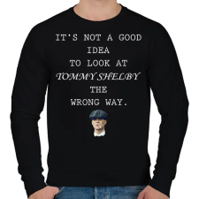 PRINTFASHION Thomas Shelby wrong way - Férfi pulóver - Fekete férfi pulóver, kardigán