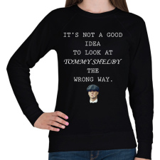 PRINTFASHION Thomas Shelby wrong way - Női pulóver - Fekete női pulóver, kardigán