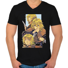 PRINTFASHION Thorfinn - Férfi V-nyakú póló - Fekete férfi póló