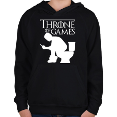 PRINTFASHION Throne of games feher - Gyerek kapucnis pulóver - Fekete
