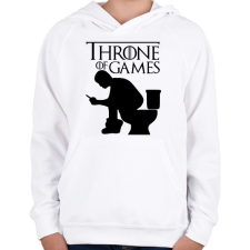 PRINTFASHION Throne of games - Gyerek kapucnis pulóver - Fehér gyerek pulóver, kardigán