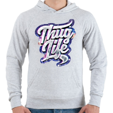 PRINTFASHION Thug Life - Férfi kapucnis pulóver - Sport szürke